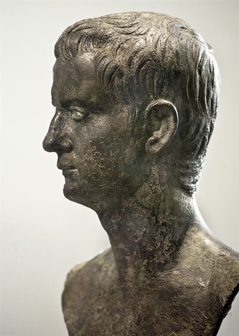 Smaller-than-life bronze portrait of Caligula