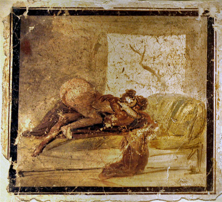 Erotic wall painting from Pompeii (VII, 9, 33).