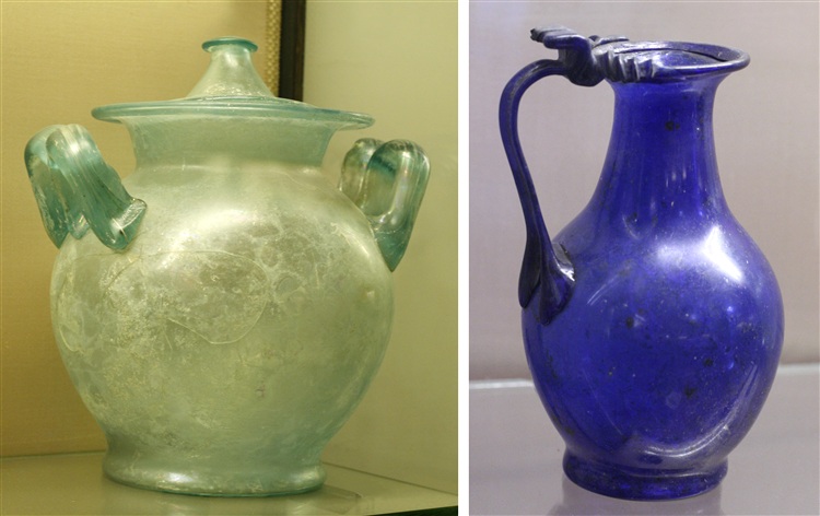 Glass vases from Pompeii